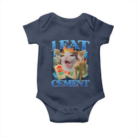 I Eat Cement Cursed Cat Baby Onesie Funny Cat Meme Ironic - Wonder Print Shop