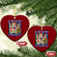 I Eat Cement Cursed Cat Ceramic Ornament Funny Cat Meme Ironic - Wonder Print Shop