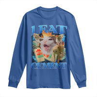I Eat Cement Cursed Cat Long Sleeve Shirt Funny Cat Meme Ironic - Wonder Print Shop