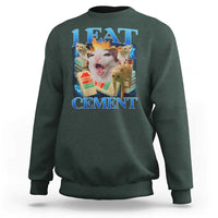 I Eat Cement Cursed Cat Sweatshirt Funny Cat Meme Ironic - Wonder Print Shop