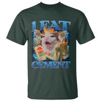 I Eat Cement Cursed Cat T Shirt Funny Cat Meme Ironic - Wonder Print Shop
