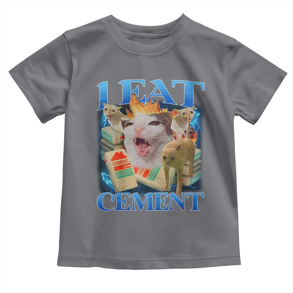 I Eat Cement Cursed Cat Toddler T Shirt Funny Cat Meme Ironic - Wonder Print Shop
