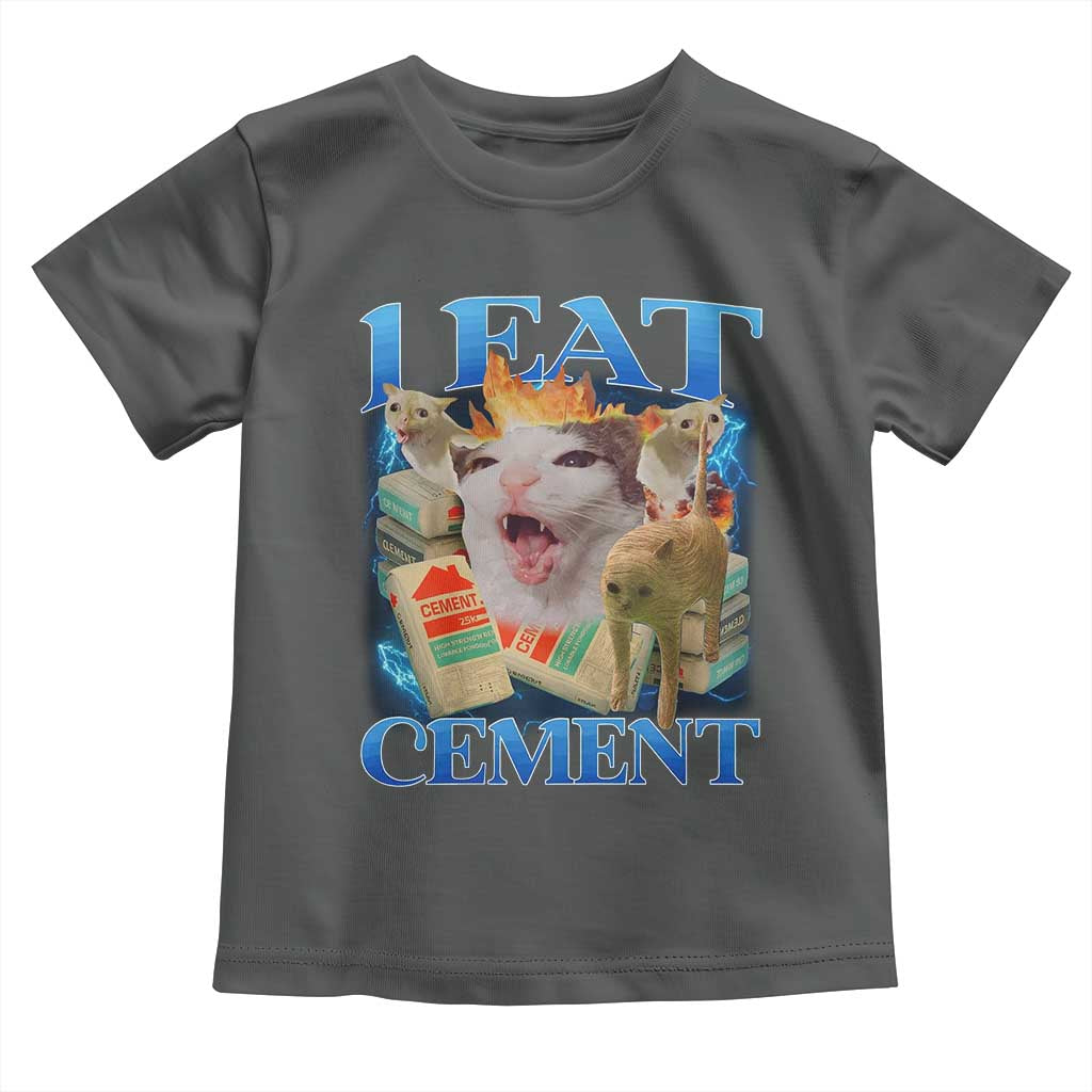 I Eat Cement Cursed Cat Toddler T Shirt Funny Cat Meme Ironic - Wonder Print Shop