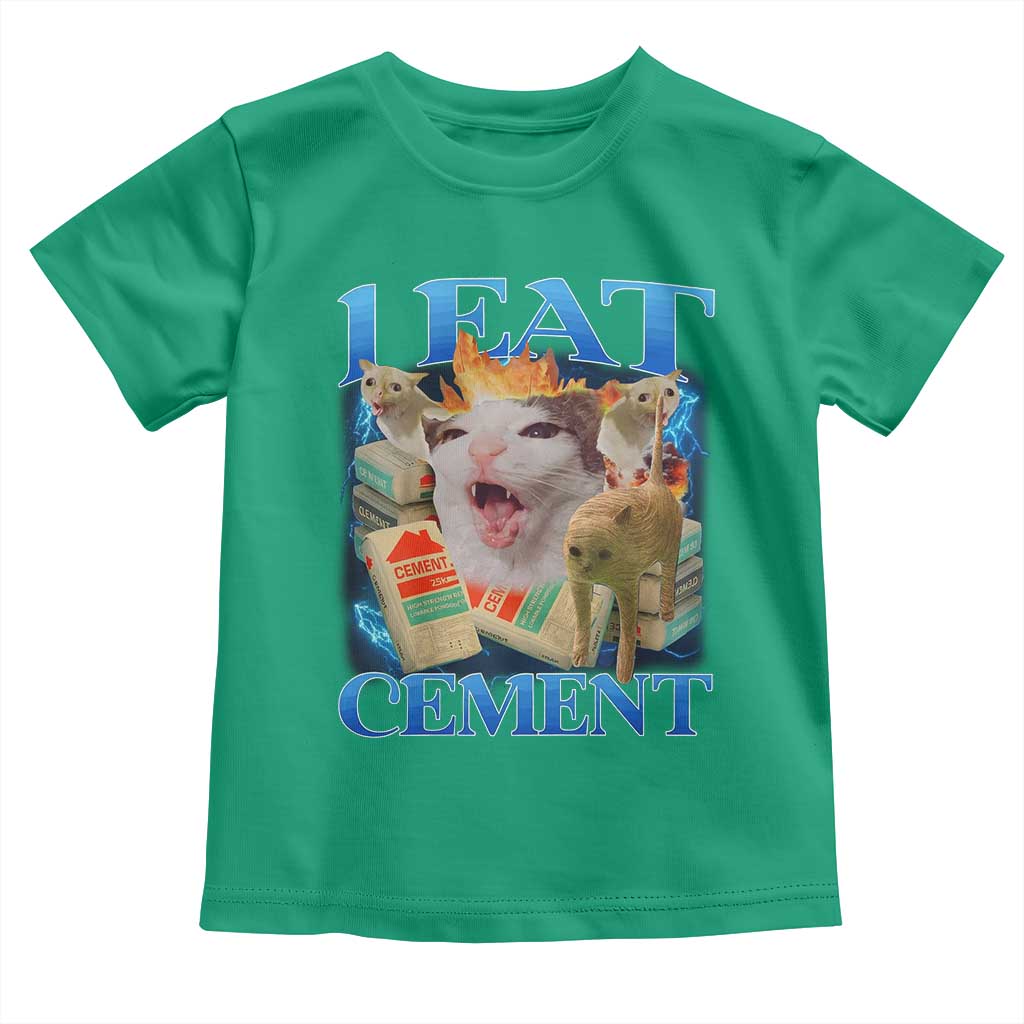 I Eat Cement Cursed Cat Toddler T Shirt Funny Cat Meme Ironic - Wonder Print Shop