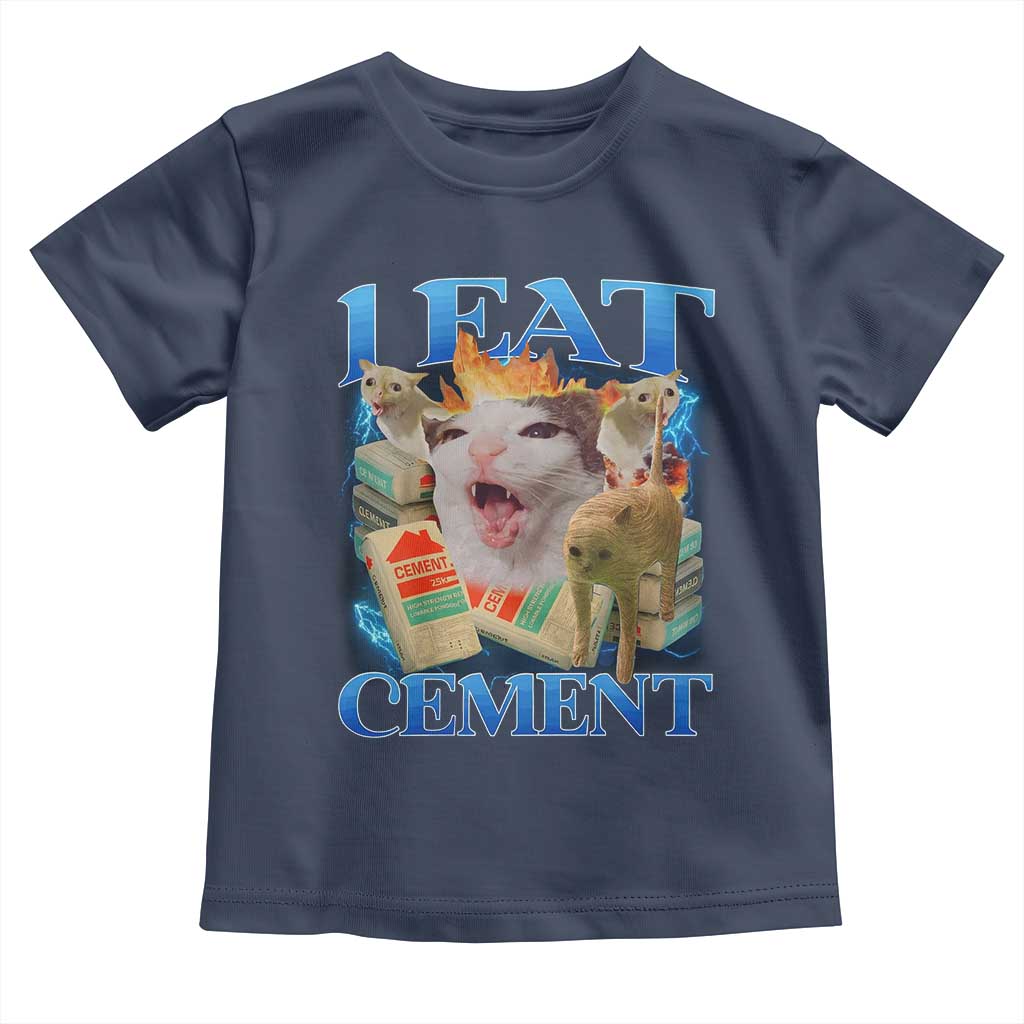 I Eat Cement Cursed Cat Toddler T Shirt Funny Cat Meme Ironic - Wonder Print Shop
