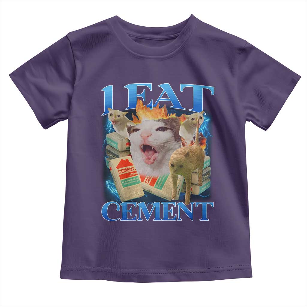 I Eat Cement Cursed Cat Toddler T Shirt Funny Cat Meme Ironic - Wonder Print Shop