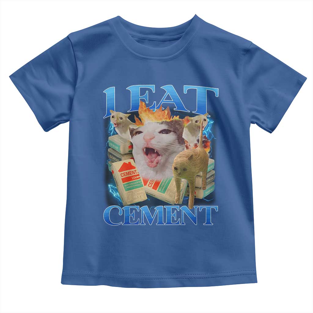I Eat Cement Cursed Cat Toddler T Shirt Funny Cat Meme Ironic - Wonder Print Shop