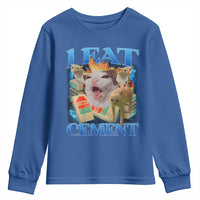 I Eat Cement Cursed Cat Youth Sweatshirt Funny Cat Meme Ironic - Wonder Print Shop