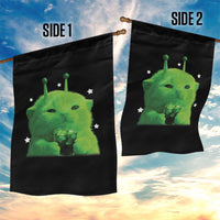 Funny Alien Cat Meme Garden Flag Funny Kitten 90s Retro Vintage Graphic Weird Cats Y2k - Wonder Print Shop