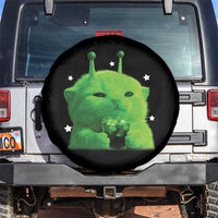 Funny Alien Cat Meme Spare Tire Cover Funny Kitten 90s Retro Vintage Graphic Weird Cats Y2k - Wonder Print Shop