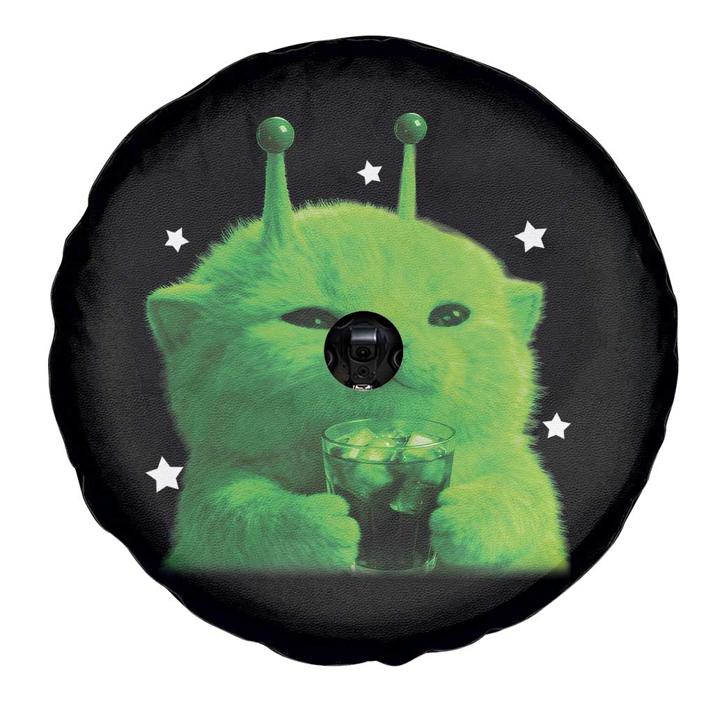 Funny Alien Cat Meme Spare Tire Cover Funny Kitten 90s Retro Vintage Graphic Weird Cats Y2k - Wonder Print Shop