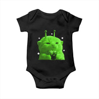 Funny Alien Cat Meme Baby Onesie Funny Kitten 90s Retro Vintage Graphic Weird Cats Y2k - Wonder Print Shop