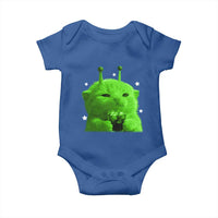 Funny Alien Cat Meme Baby Onesie Funny Kitten 90s Retro Vintage Graphic Weird Cats Y2k - Wonder Print Shop