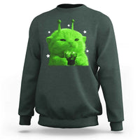 Funny Alien Cat Meme Sweatshirt Funny Kitten 90s Retro Vintage Graphic Weird Cats Y2k - Wonder Print Shop