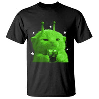 Funny Alien Cat Meme T Shirt Funny Kitten 90s Retro Vintage Graphic Weird Cats Y2k - Wonder Print Shop