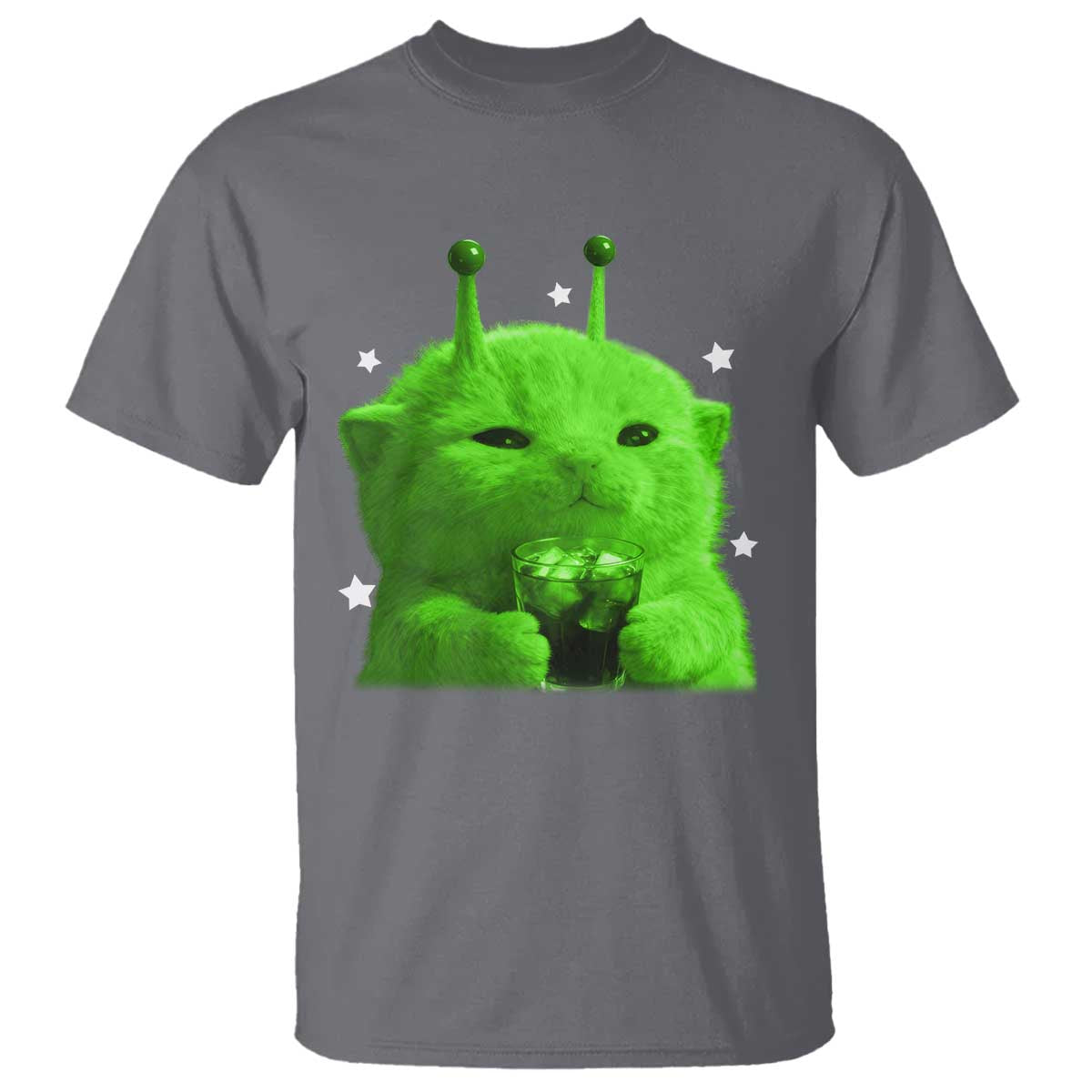 Funny Alien Cat Meme T Shirt Funny Kitten 90s Retro Vintage Graphic Weird Cats Y2k - Wonder Print Shop