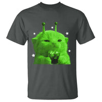 Funny Alien Cat Meme T Shirt Funny Kitten 90s Retro Vintage Graphic Weird Cats Y2k - Wonder Print Shop