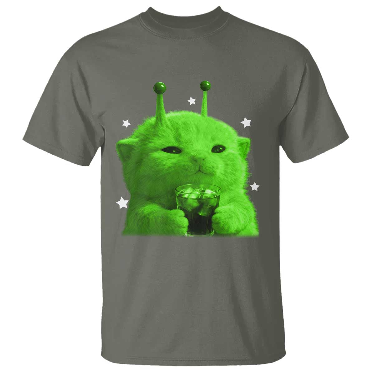 Funny Alien Cat Meme T Shirt Funny Kitten 90s Retro Vintage Graphic Weird Cats Y2k - Wonder Print Shop