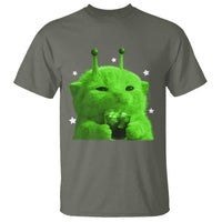 Funny Alien Cat Meme T Shirt Funny Kitten 90s Retro Vintage Graphic Weird Cats Y2k - Wonder Print Shop