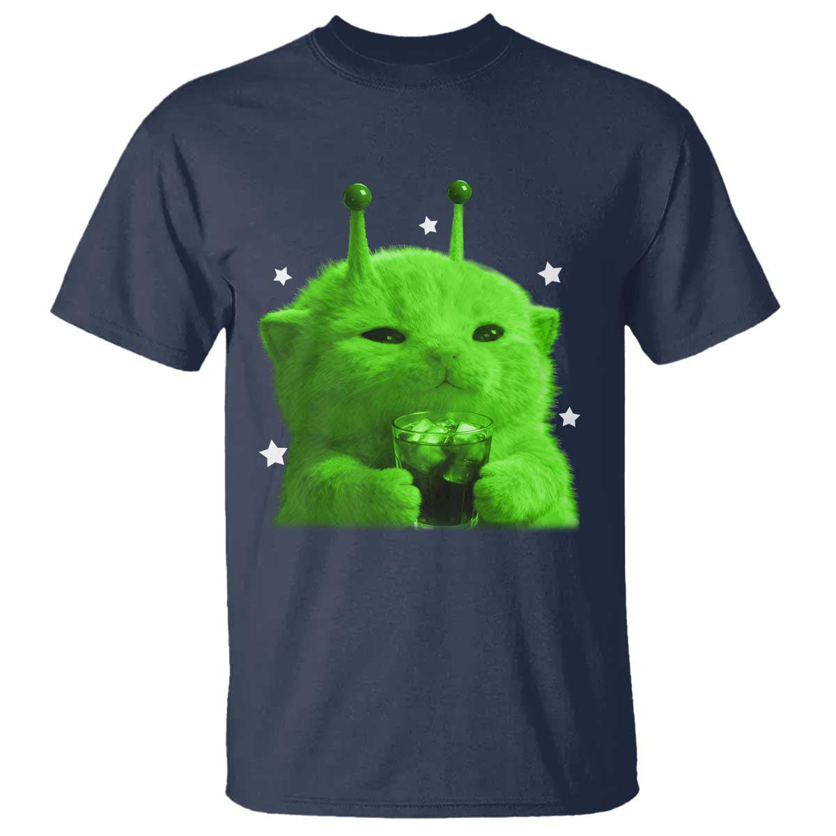 Funny Alien Cat Meme T Shirt Funny Kitten 90s Retro Vintage Graphic Weird Cats Y2k - Wonder Print Shop