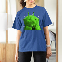 Funny Alien Cat Meme T Shirt For Women Funny Kitten 90s Retro Vintage Graphic Weird Cats Y2k - Wonder Print Shop
