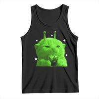 Funny Alien Cat Meme Tank Top Funny Kitten 90s Retro Vintage Graphic Weird Cats Y2k - Wonder Print Shop