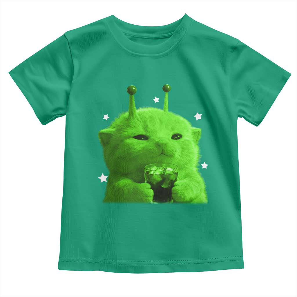 Funny Alien Cat Meme Toddler T Shirt Funny Kitten 90s Retro Vintage Graphic Weird Cats Y2k - Wonder Print Shop