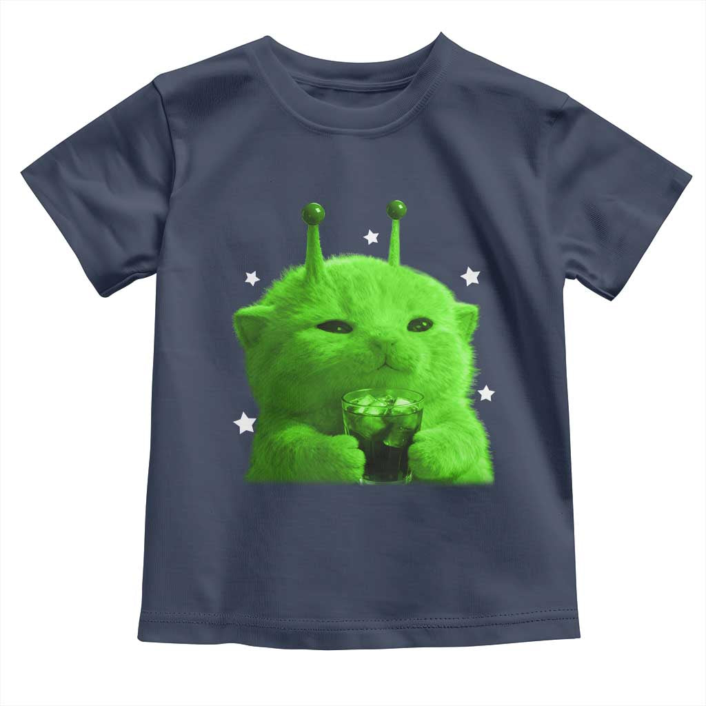 Funny Alien Cat Meme Toddler T Shirt Funny Kitten 90s Retro Vintage Graphic Weird Cats Y2k - Wonder Print Shop