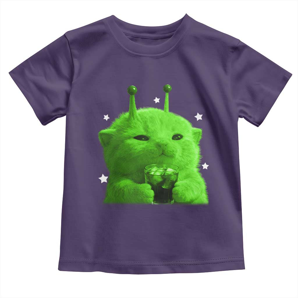 Funny Alien Cat Meme Toddler T Shirt Funny Kitten 90s Retro Vintage Graphic Weird Cats Y2k - Wonder Print Shop