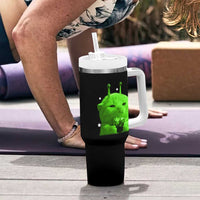Funny Alien Cat Meme Tumbler With Handle Funny Kitten 90s Retro Vintage Graphic Weird Cats Y2k - Wonder Print Shop