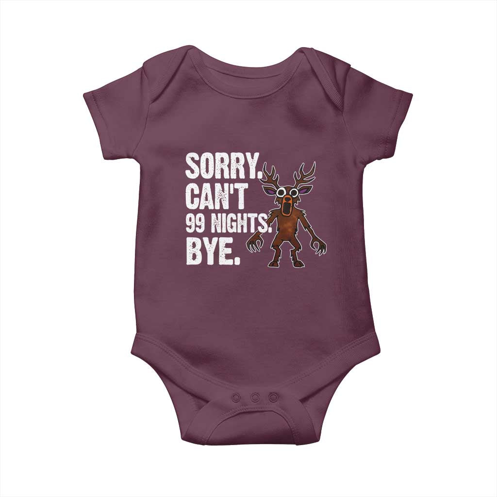 Sorry Cant 99 Nights Bye In The Forest Baby Onesie Funny Gamer Gift - Wonder Print Shop