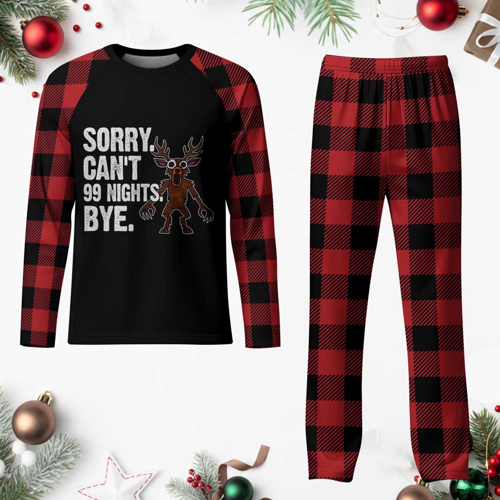 Sorry Cant 99 Nights Bye In The Forest Plaid Pajama Set Funny Gamer Gift - Wonder Print Shop