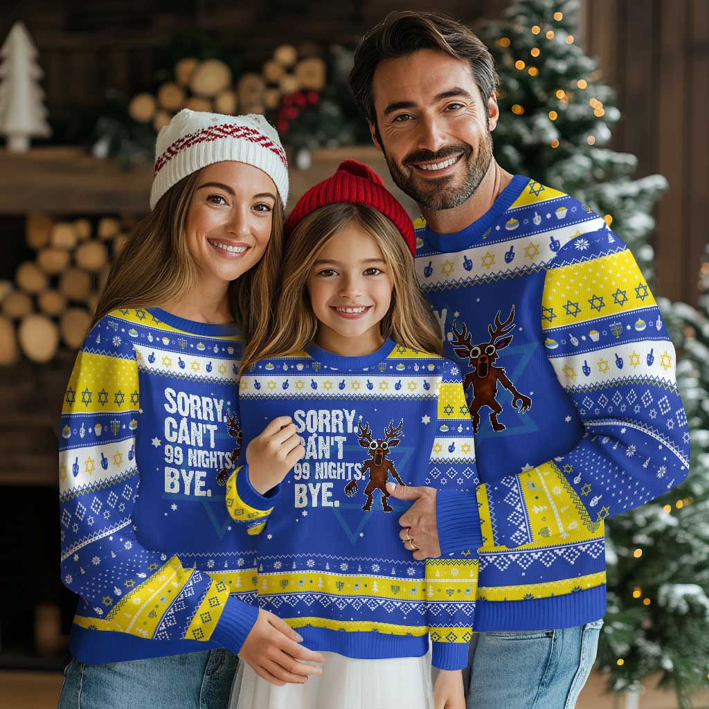 Sorry Cant 99 Nights Bye In The Forest Hanukkah Ugly Sweater Funny Gamer Gift - Wonder Print Shop