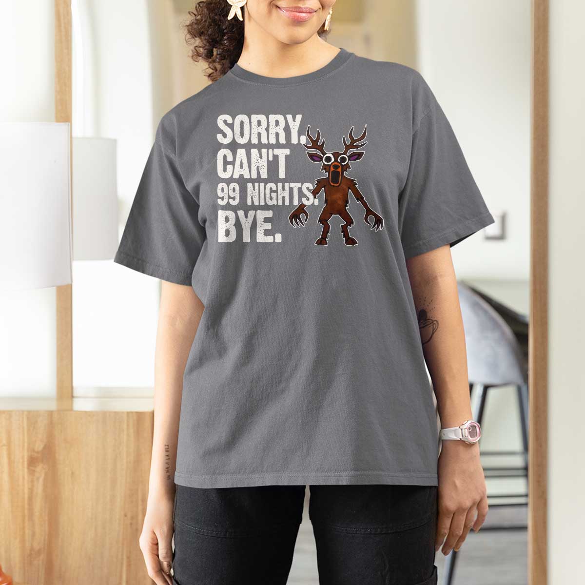 Sorry Cant 99 Nights Bye In The Forest T Shirt For Women Funny Gamer Gift - Wonder Print Shop