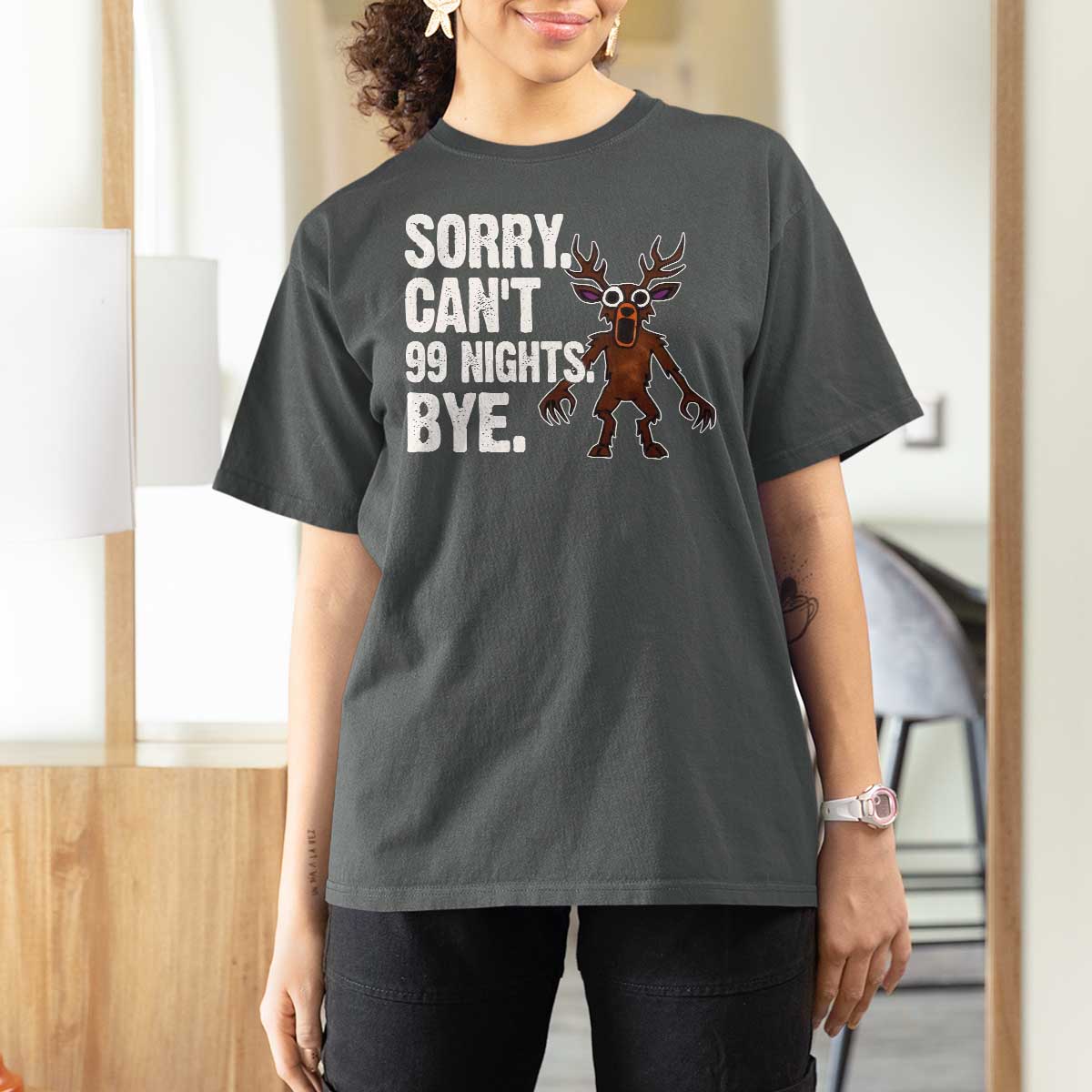 Sorry Cant 99 Nights Bye In The Forest T Shirt For Women Funny Gamer Gift - Wonder Print Shop
