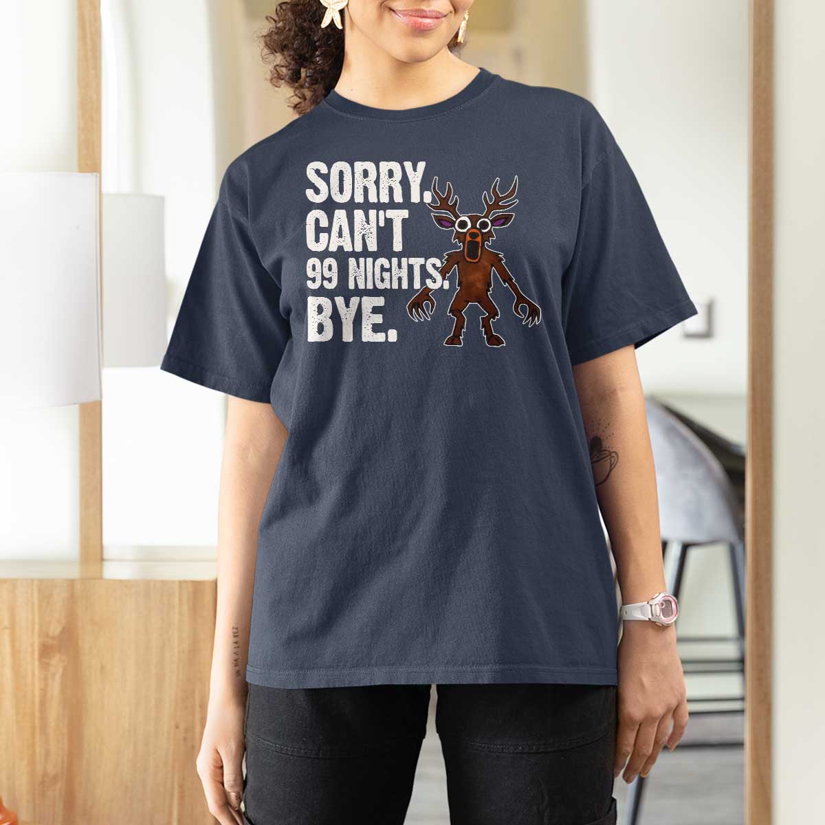 Sorry Cant 99 Nights Bye In The Forest T Shirt For Women Funny Gamer Gift - Wonder Print Shop