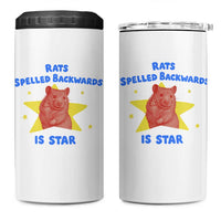 Rats Spelled Backwards Is Star 4 in 1 Can Cooler Tumbler Sarcastic Rat Meme - Wonder Print Shop
