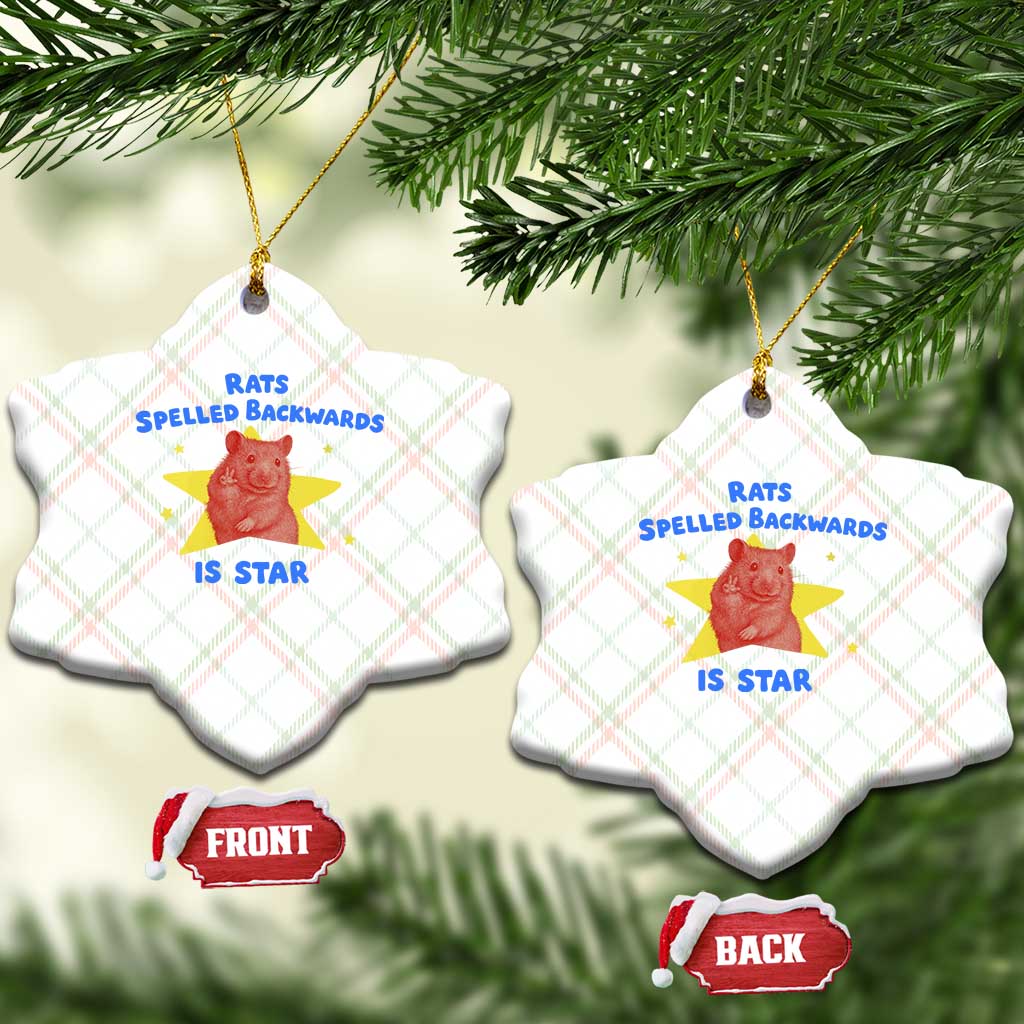 Rats Spelled Backwards Is Star Ceramic Ornament Sarcastic Rat Meme - Wonder Print Shop