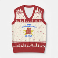 Rats Spelled Backwards Is Star V-Neck Knit Sweater Vest Sarcastic Rat Meme - Wonder Print Shop