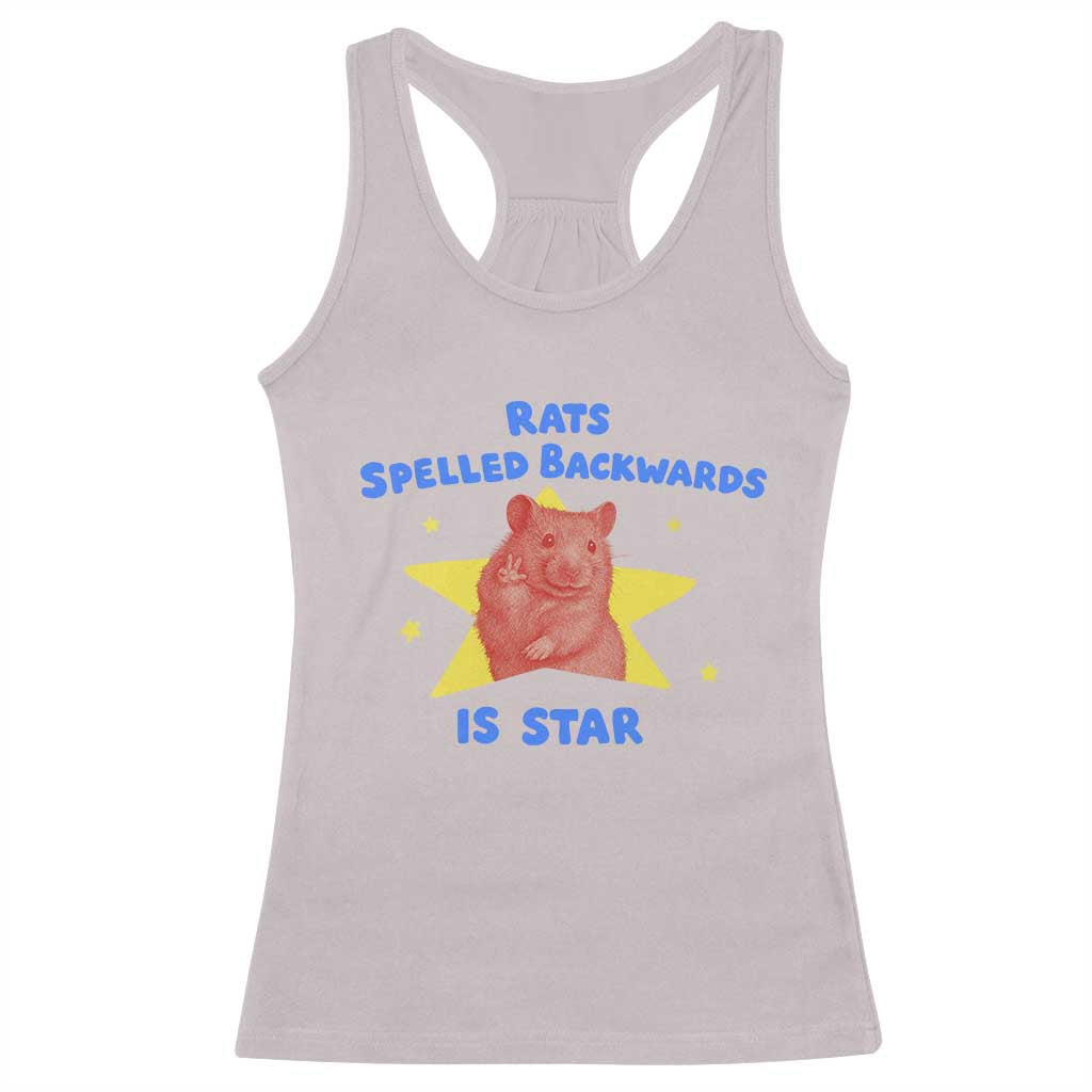 Rats Spelled Backwards Is Star Racerback Tank Top Sarcastic Rat Meme - Wonder Print Shop