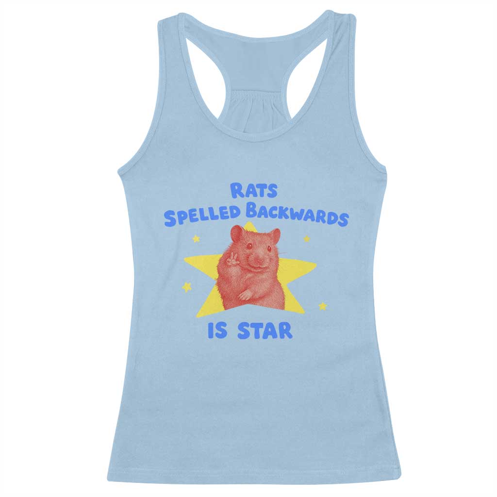 Rats Spelled Backwards Is Star Racerback Tank Top Sarcastic Rat Meme - Wonder Print Shop