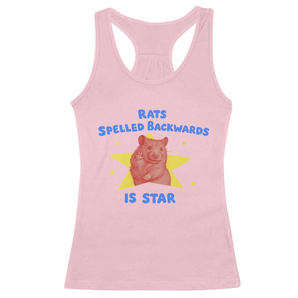 Rats Spelled Backwards Is Star Racerback Tank Top Sarcastic Rat Meme - Wonder Print Shop