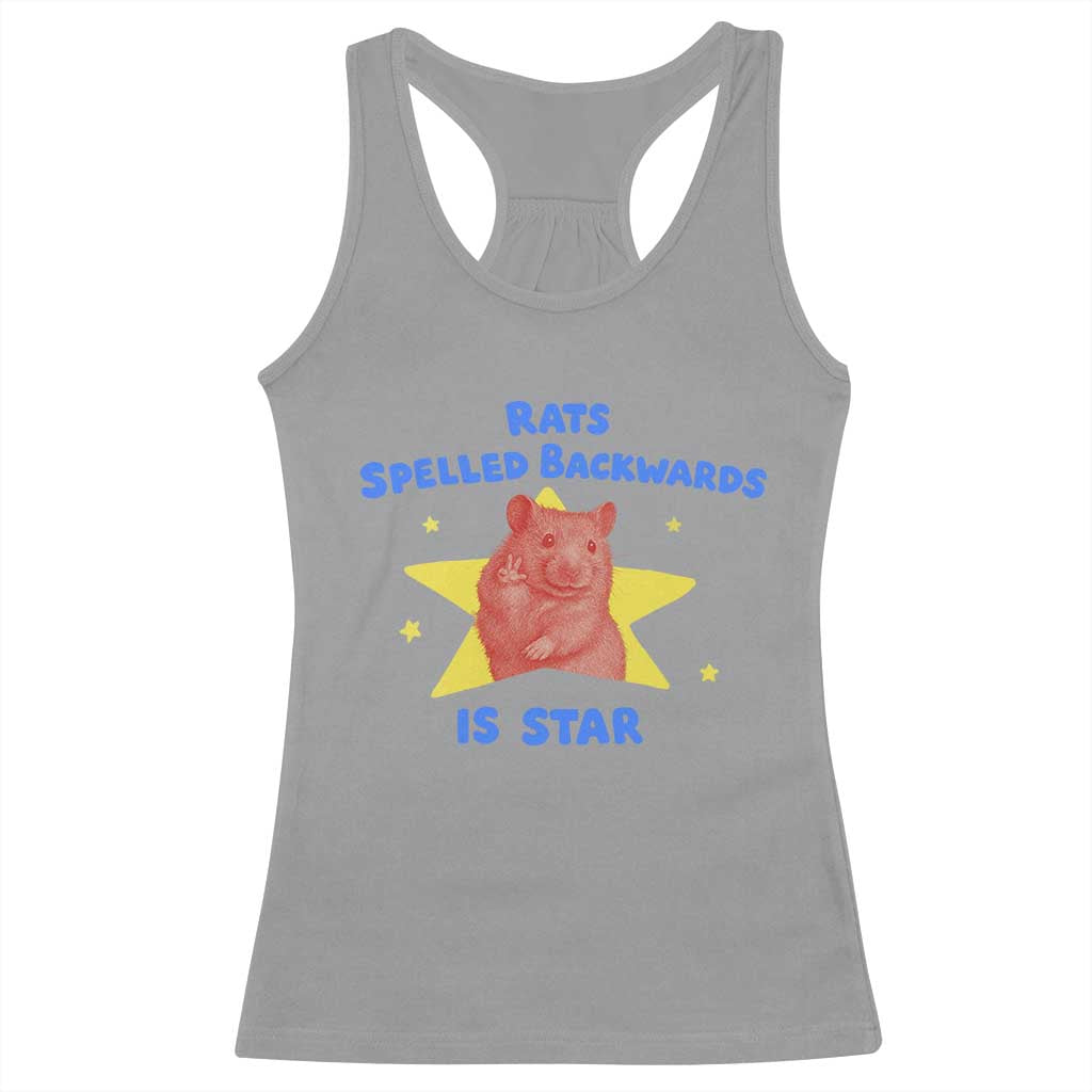 Rats Spelled Backwards Is Star Racerback Tank Top Sarcastic Rat Meme - Wonder Print Shop