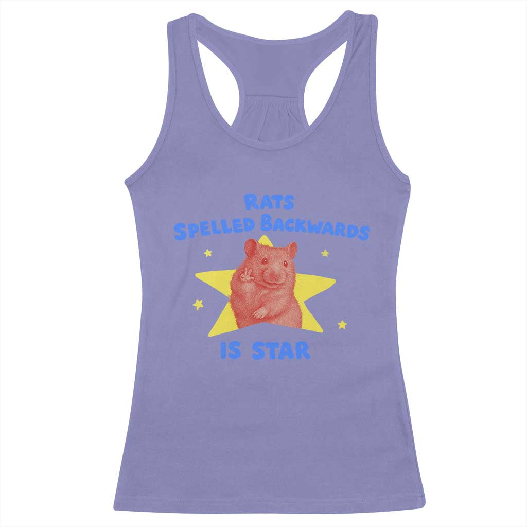Rats Spelled Backwards Is Star Racerback Tank Top Sarcastic Rat Meme - Wonder Print Shop
