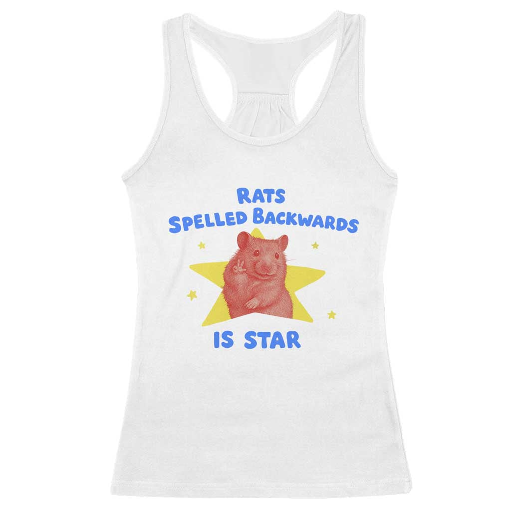 Rats Spelled Backwards Is Star Racerback Tank Top Sarcastic Rat Meme - Wonder Print Shop