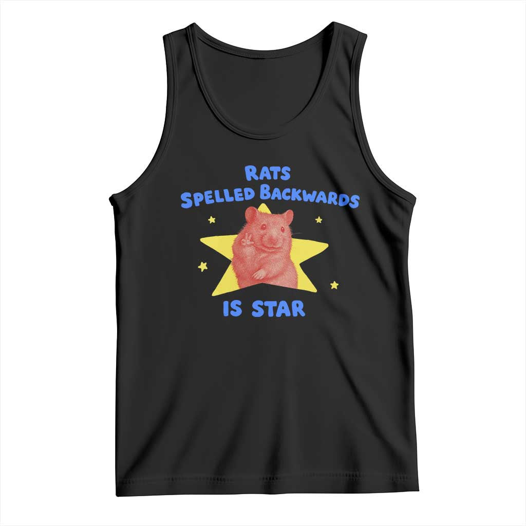 Rats Spelled Backwards Is Star Tank Top Sarcastic Rat Meme - Wonder Print Shop