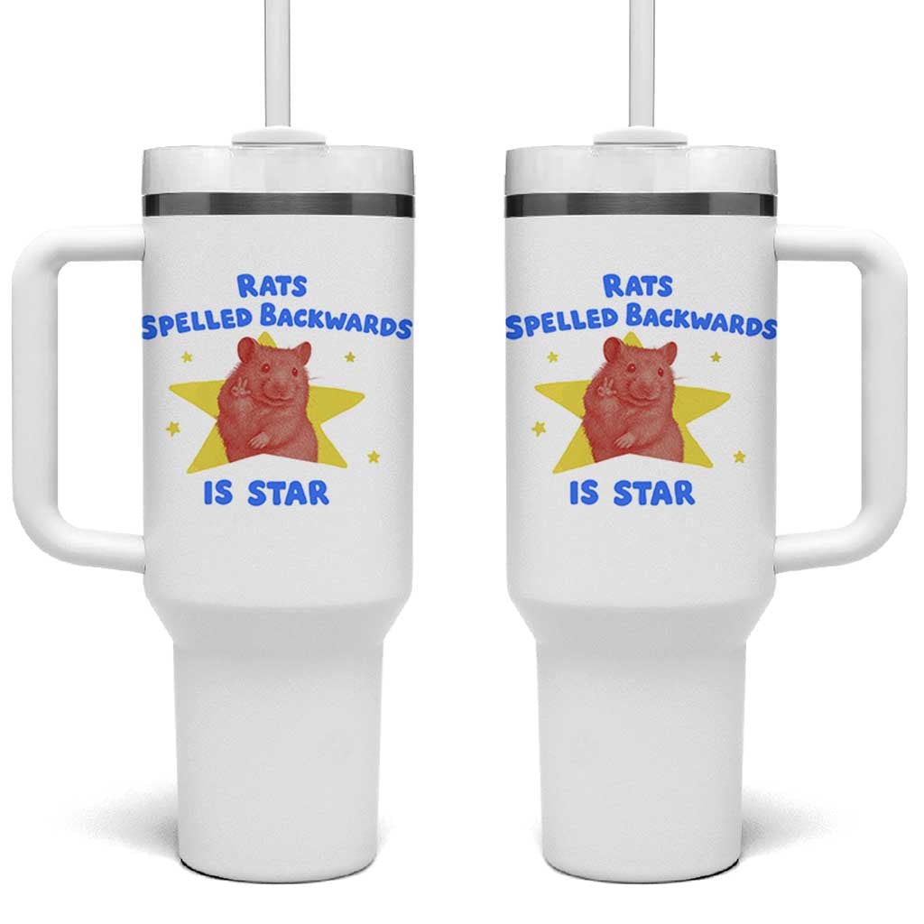 Rats Spelled Backwards Is Star Tumbler With Handle Sarcastic Rat Meme - Wonder Print Shop