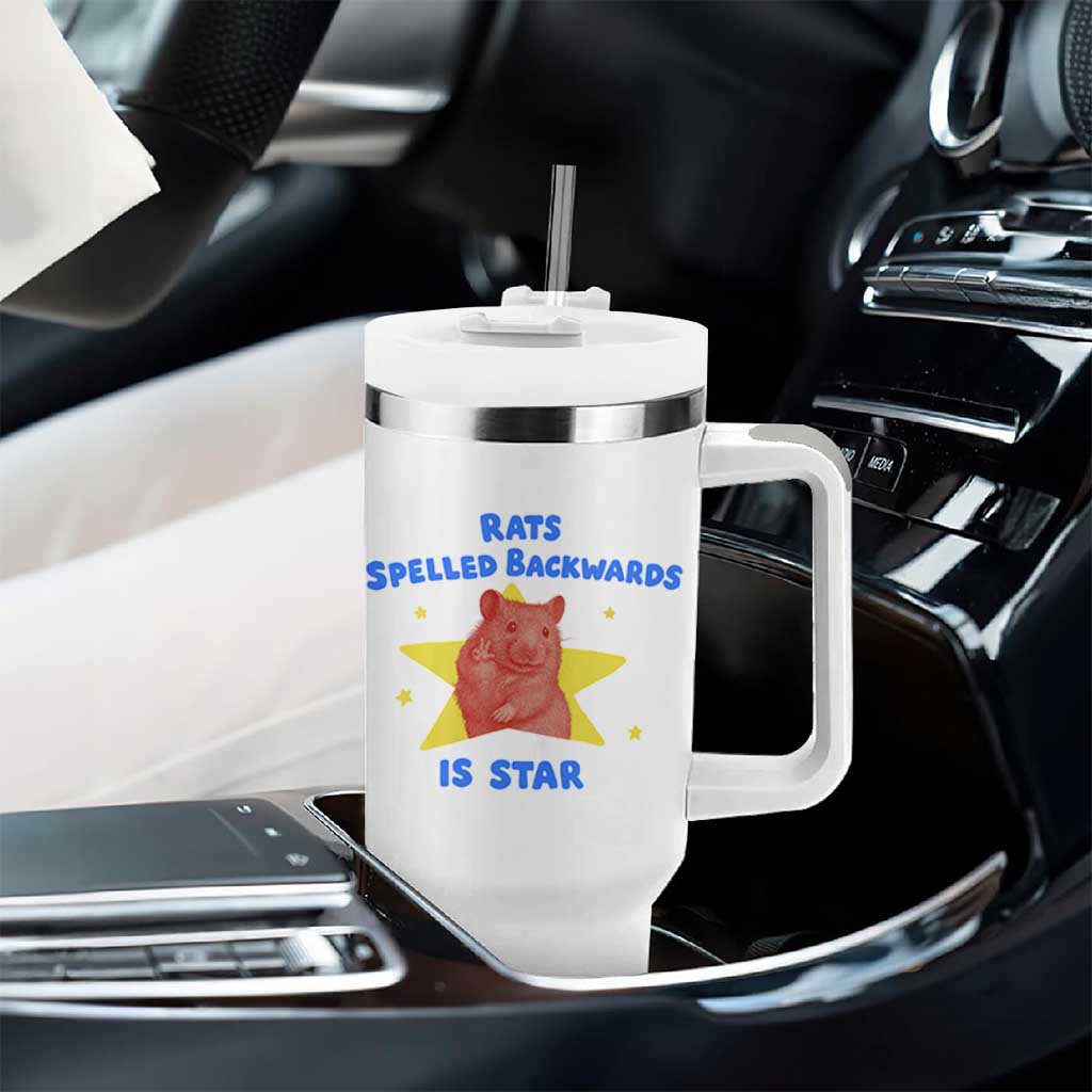 Rats Spelled Backwards Is Star Tumbler With Handle Sarcastic Rat Meme - Wonder Print Shop