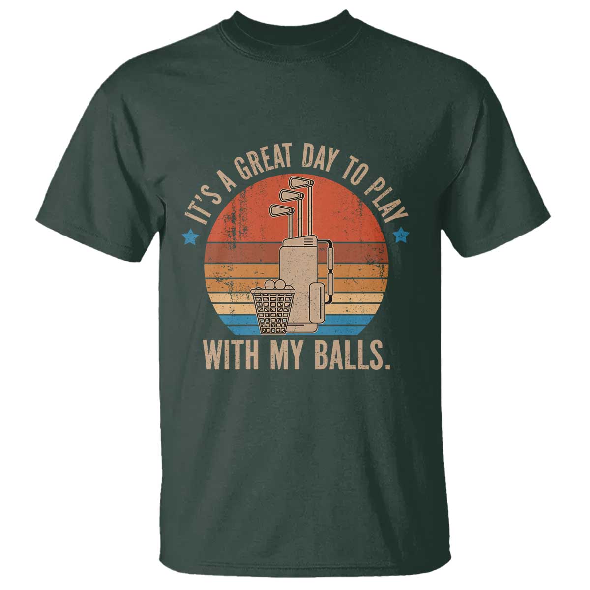 Funny Golf T Shirt Retro Its A Great Day To Play With My Balls - Wonder Print Shop