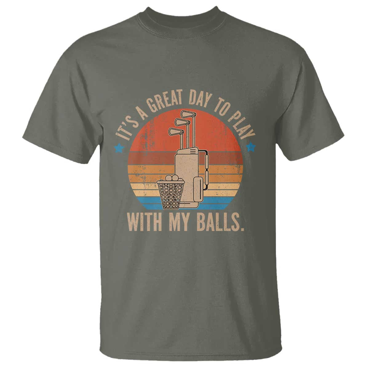 Funny Golf T Shirt Retro Its A Great Day To Play With My Balls - Wonder Print Shop
